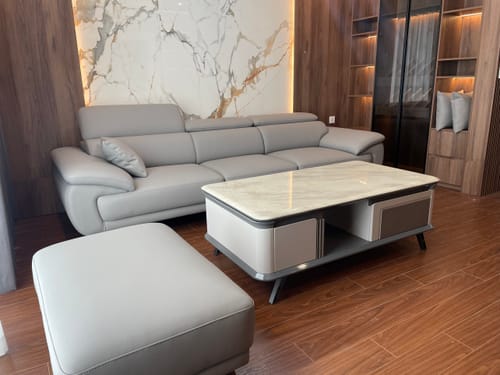 Customer photo review of PERRY - Sofa văng da 3 chỗ tựa gật gù