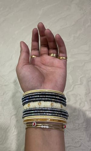 Customer photo review of "Ancient Gold Elegance: Cream Bangle Beauty "