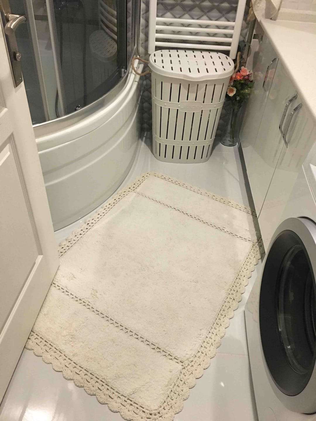 Customer photo review of Lorna 2’li Takım Banyo Paspası %100 Pamuk 40x60 + 60x90 Gri