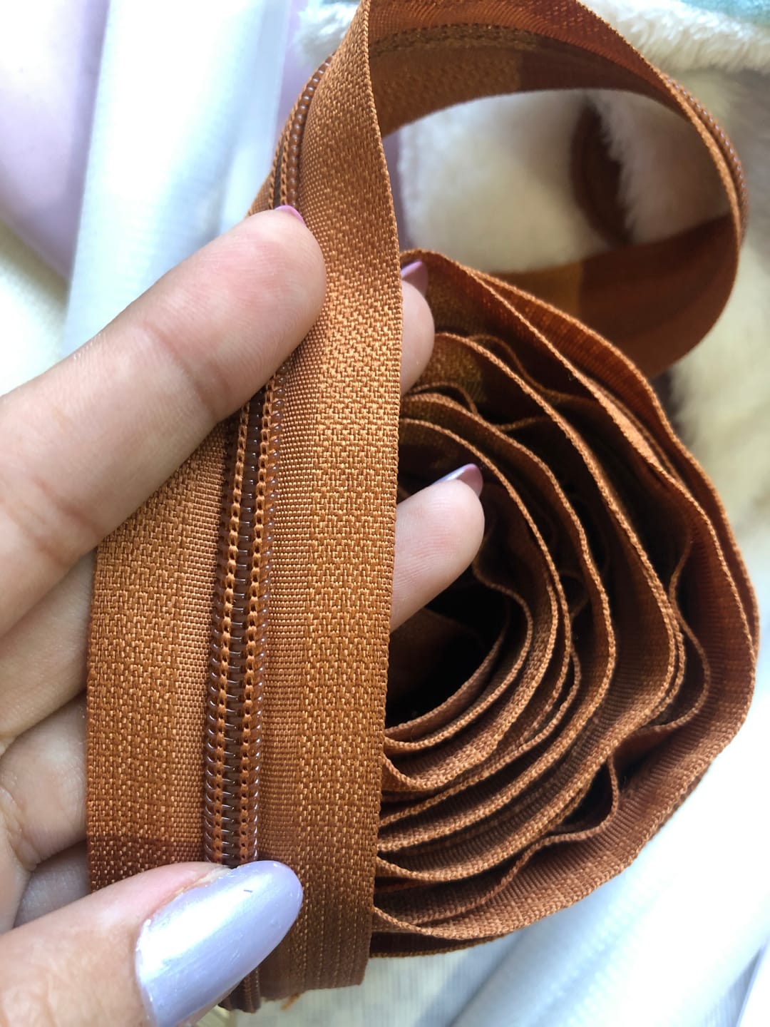 Customer photo review of ZIPER Nº6 POLIESTER COR COBRE 10 METROS