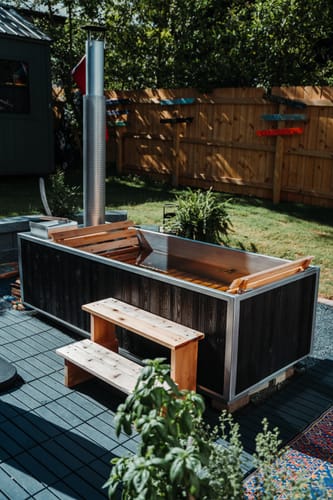 Customer photo review of Wood Burning Hot Tub