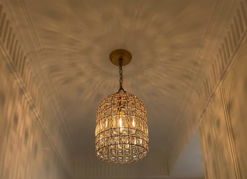 Customer photo review of French Antique Brass Crystal Cage Chandelier