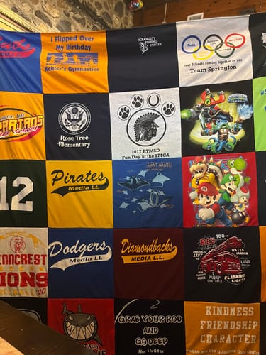 T-shirt quilt featuring pirates media ll, dodgers media ll by Janice from PA
