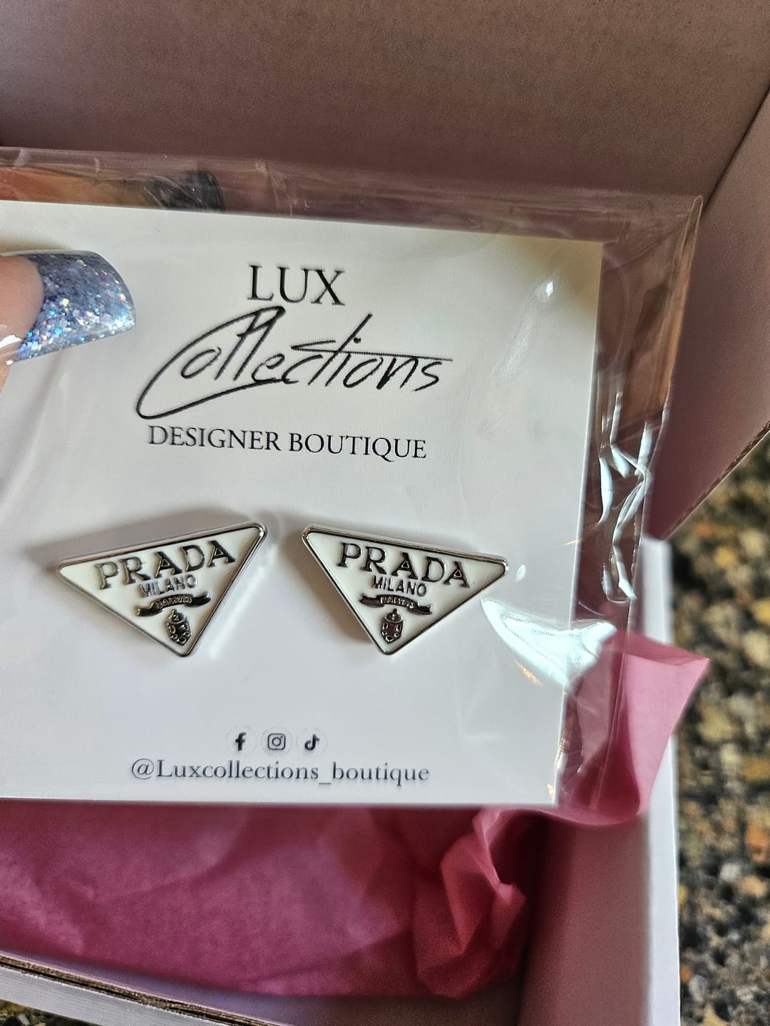 Customer photo review of P Triangle Earring