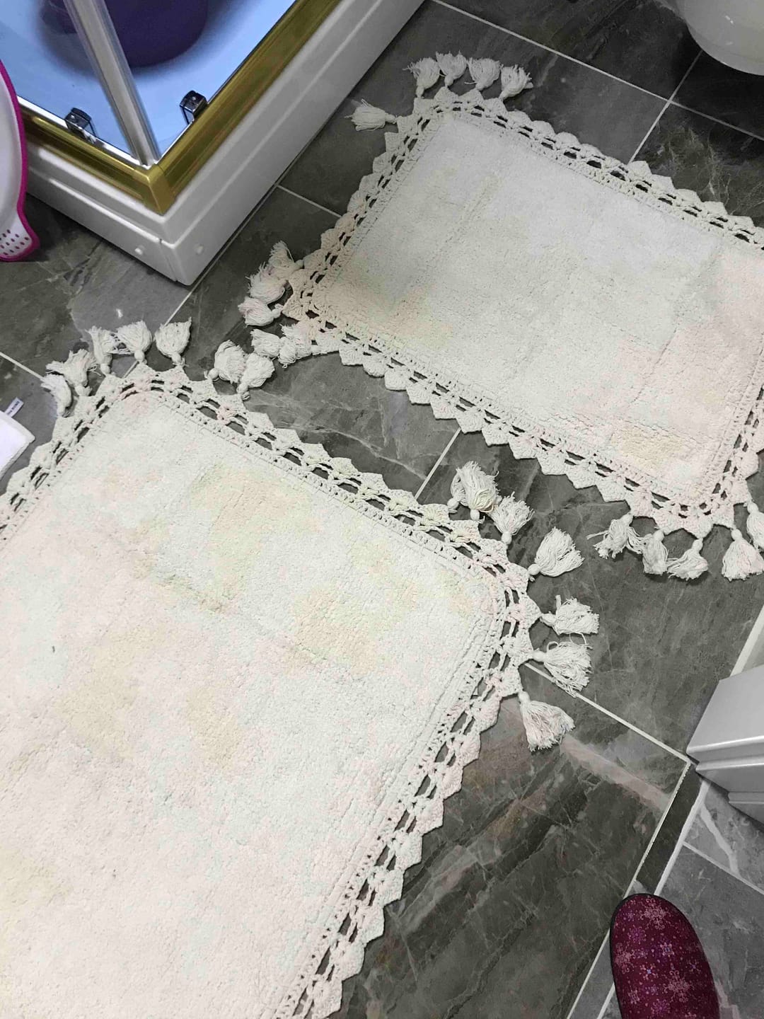 Customer photo review of Lorna 2’li Takım Banyo Paspası %100 Pamuk 40x60 + 60x90 Gri