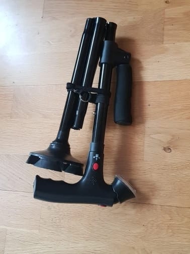 Customer photo review of Gehstock alu schwarz mit alarm, led, 4 punkt fuß, faltbar