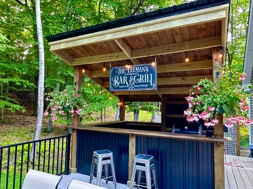 Customer photo review of Backyard Bar and Grill Metal sign - Personalized