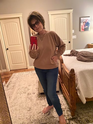 Customer photo review of Zen French Terry Sweatshirt (Camel)