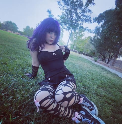 Customer photo review of Stephanie Pink Bows Black Lace Dress