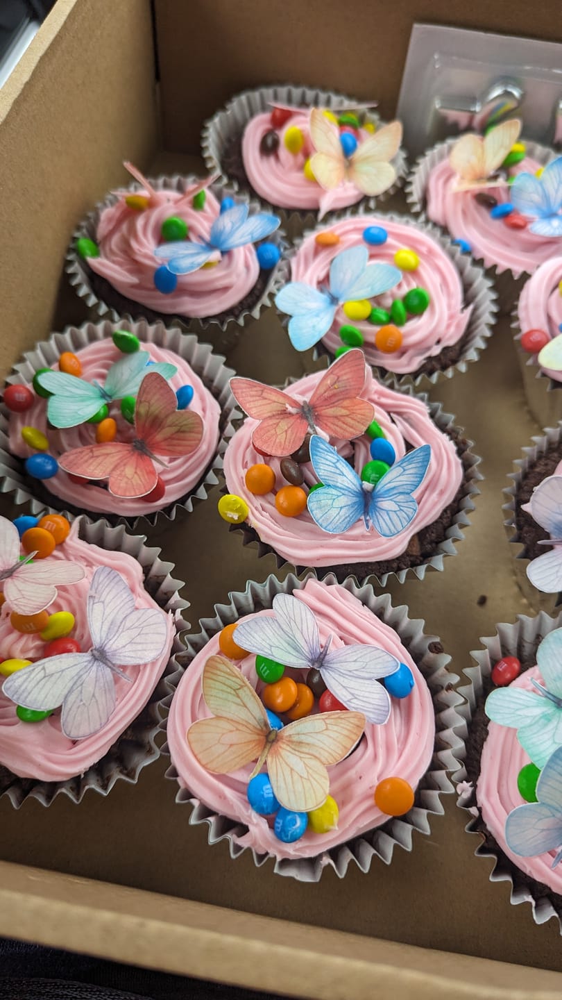 Customer photo review of Rainbow Edible Wafer Butterflies - Medium - 32pcs