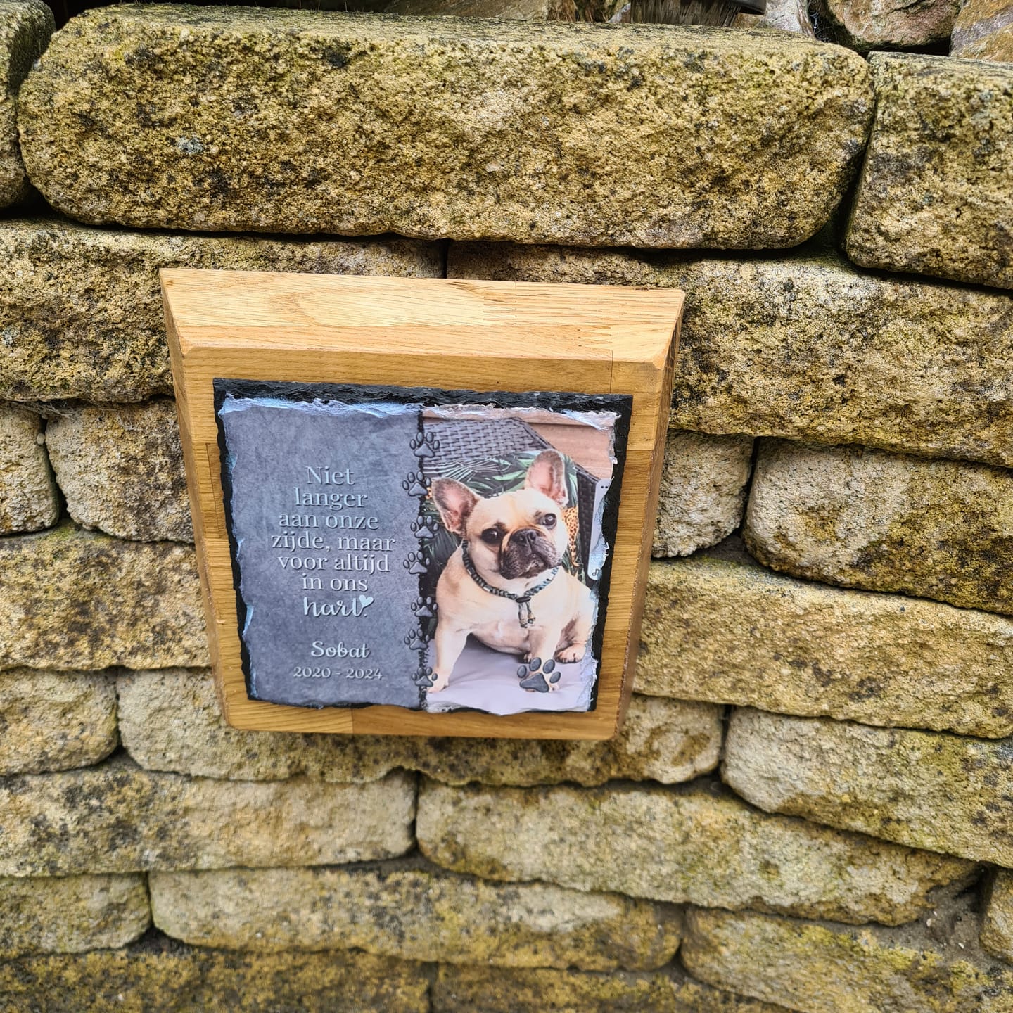 Customer photo review of Voor altijd in het hart - Gepersonaliseerde leisteen