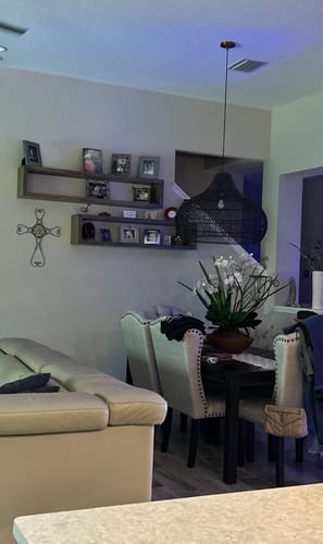 Customer photo review of Rustic Square Floating Shelves