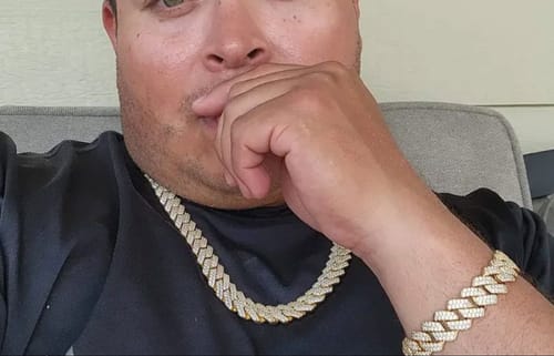 Customer photo review of Moissanite Miami Cuban Link Iced Silver Necklace