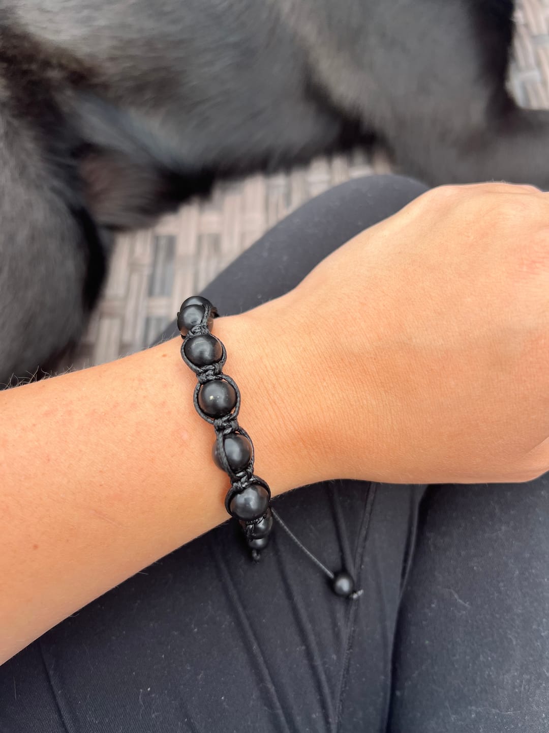 Customer photo review of Shungite Shambhala Bracelet, Black Macrame, Adjustable