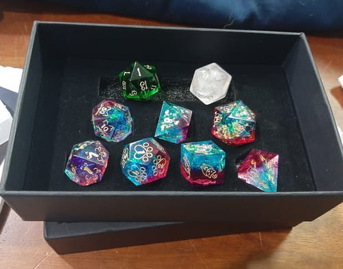 Customer photo review of Mystery Dice Blind Bags!