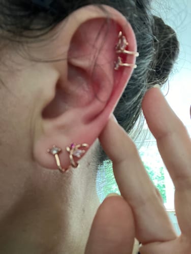Customer photo review of Boucles d'oreilles Clara - Or Rose