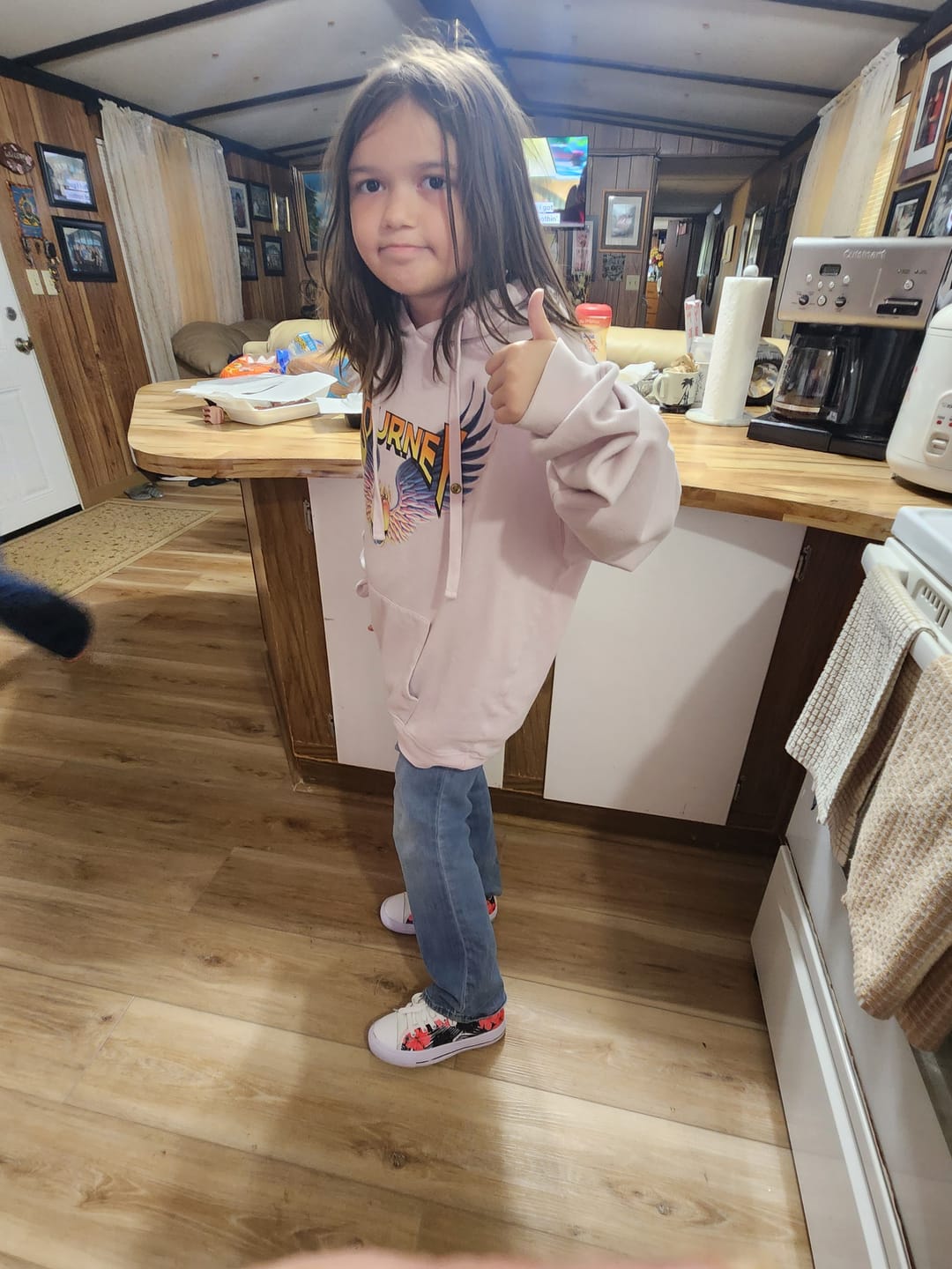 Customer photo review of Guam Pink Black Hibiscus High Top Shoe Kids