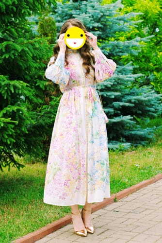 Customer photo review of Rochie Janice cu imprimeu floral si cordon in talie