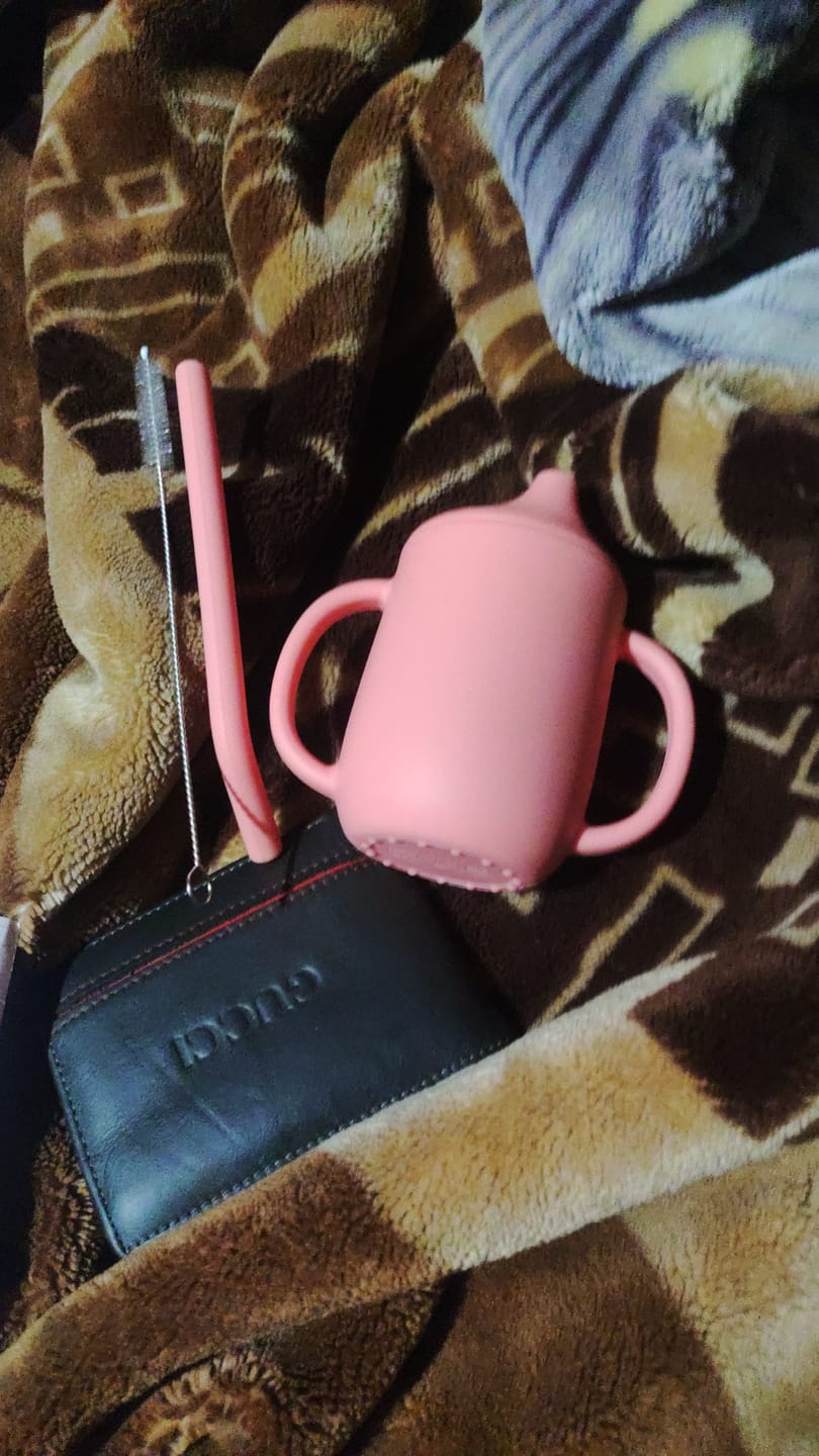 Customer photo review of Silicone Straw Cup with straw cleaner