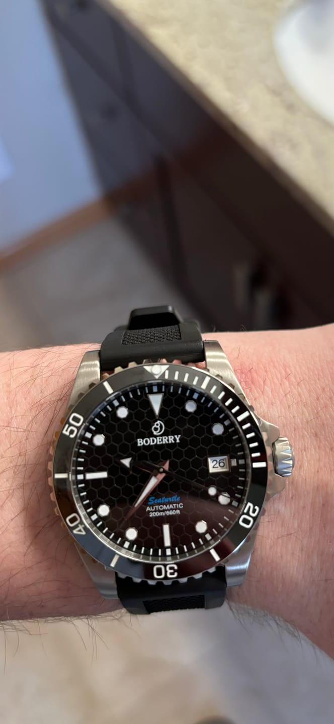 Customer photo review of SEATURTLE.OCEAN(TITANIUM) - Automatic Titanium Diver Watch | Black