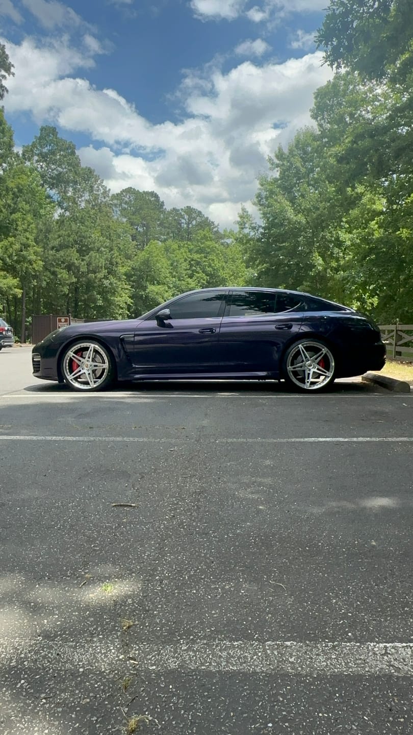 Customer photo review of Glossy Metallic Midnight Purple Vinyl Wrap