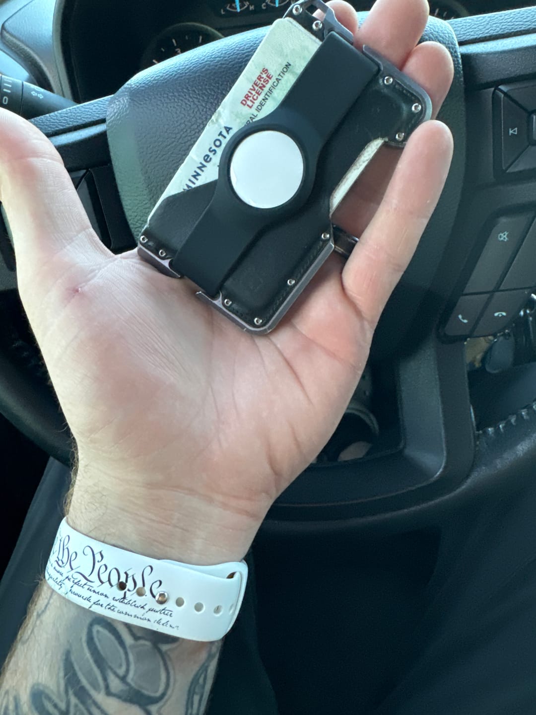Customer photo review of AIRTAG HORIZONTAL WALLET BANDS (D-Series and T-Series Wallets)