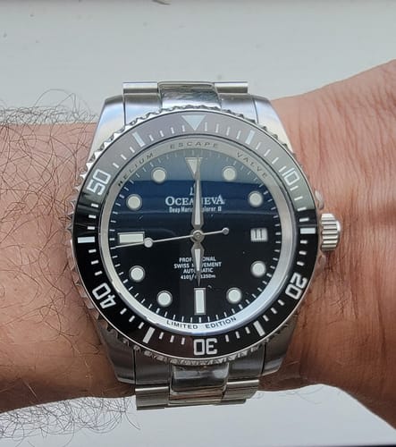 Customer photo review of Oceaneva™ Men's Deep Marine Explorer II1250M Pro Diver Watch Blue Black
