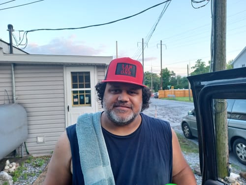 Customer photo review of I Am The One Hat (Red/Black)