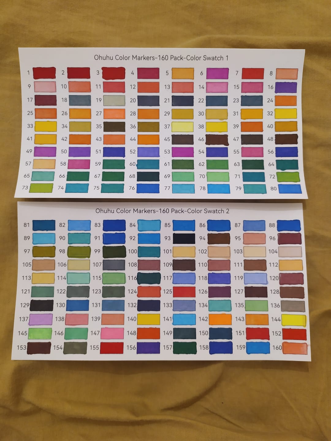 Customer photo review of Ohuhu Maui 160 Colors Dual Tips Water Based Art Markers, Brush & Fineliner