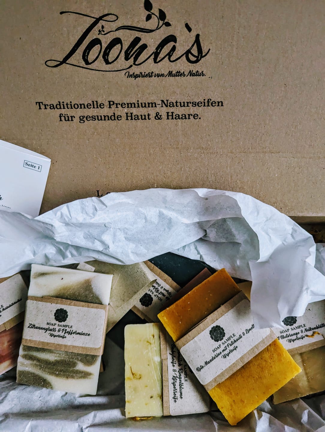 Customer photo review of Loona's SoapSampleBox mit Sisalsäckchen (Probiere alle Düfte)