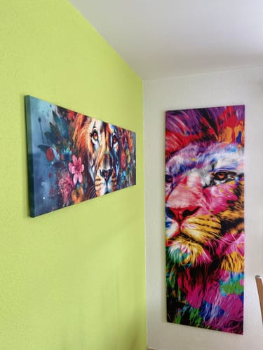 Customer photo review of Leinwandbild | Floraler Löwe | Panorama