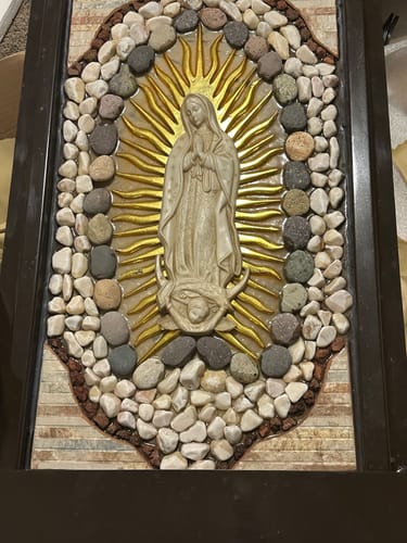 Customer photo review of Metal Wall Indoor Fountain Virgen Guadalupe Imagen Virgen Guadalupe Fuente Pared