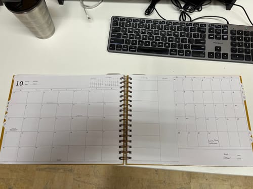 Customer photo review of Undated Horizontal Weekly Planner, The Perfect Yellow