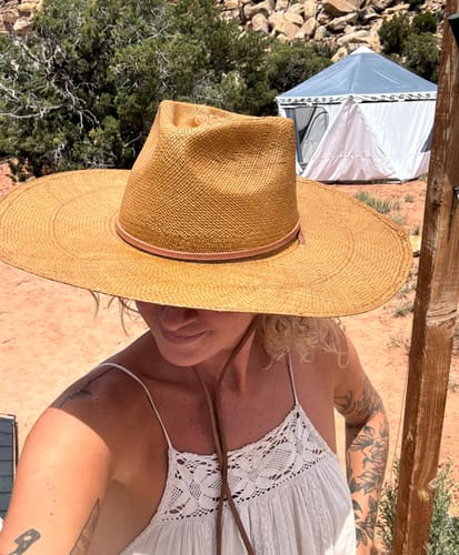 Customer photo review of Brianna Madia | The River Rat Straw Cactus Hat - Preorder
