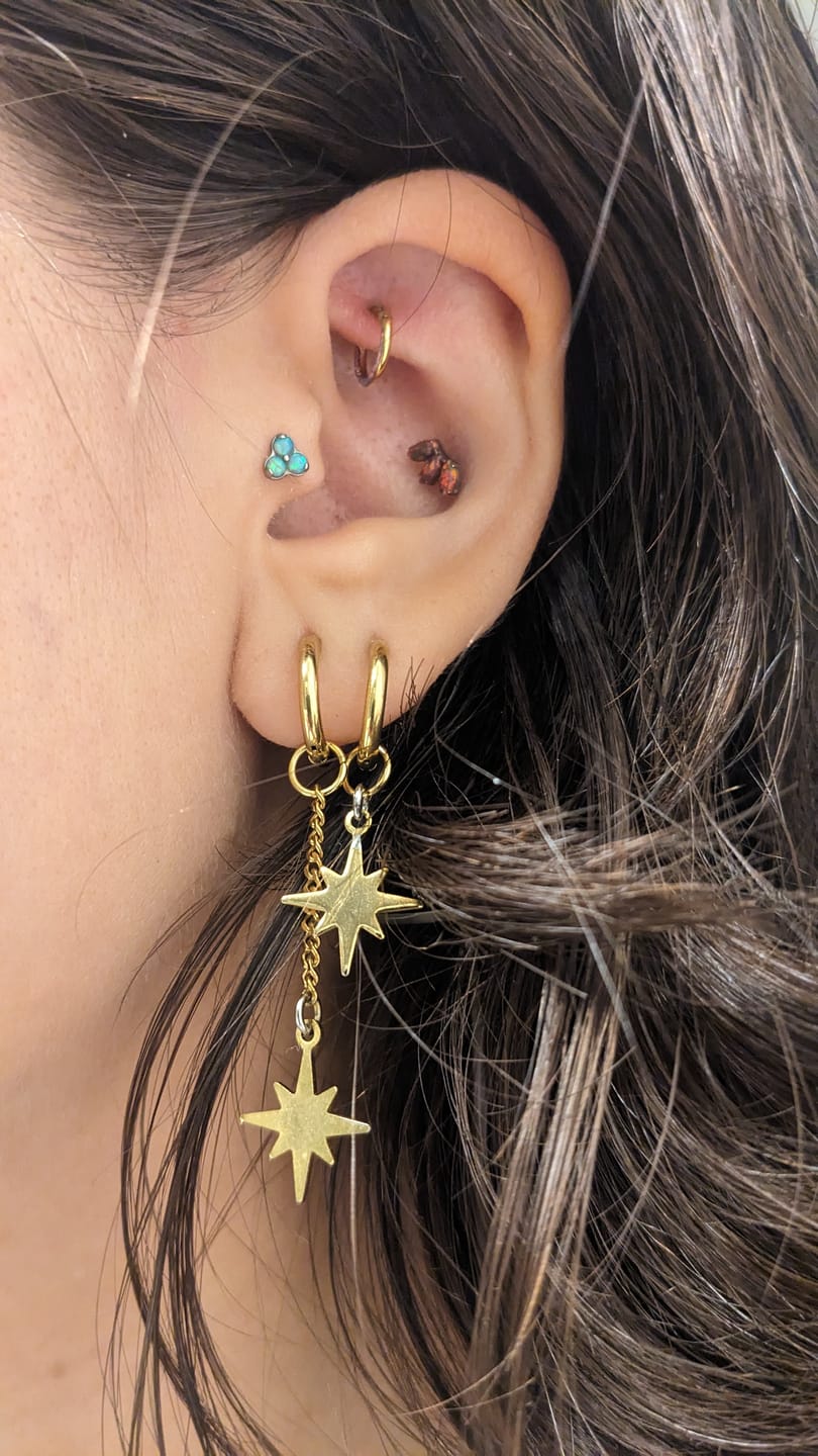 Customer photo review of Build-Your-Own Hoops (Gold Plated)