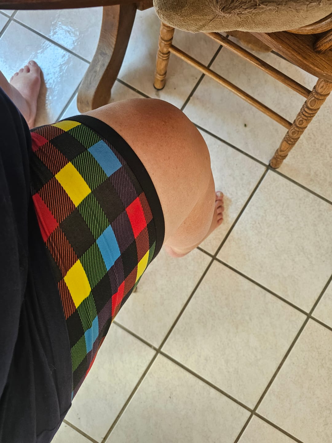 Customer photo review of Long Leg Bamboo Boxer Brief - Bearbie Pink Backwoods