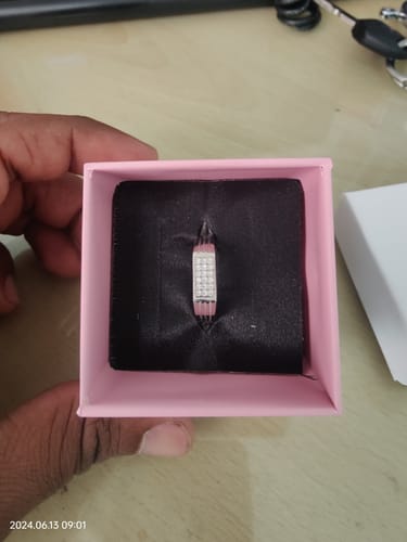 Customer photo review of Silver Zircon Rectangle Ring For Him