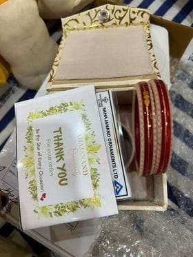 Customer photo review of Red – “Crimson Charm Women’s Bangle” (Pack of 1 Pair) (2 pis)