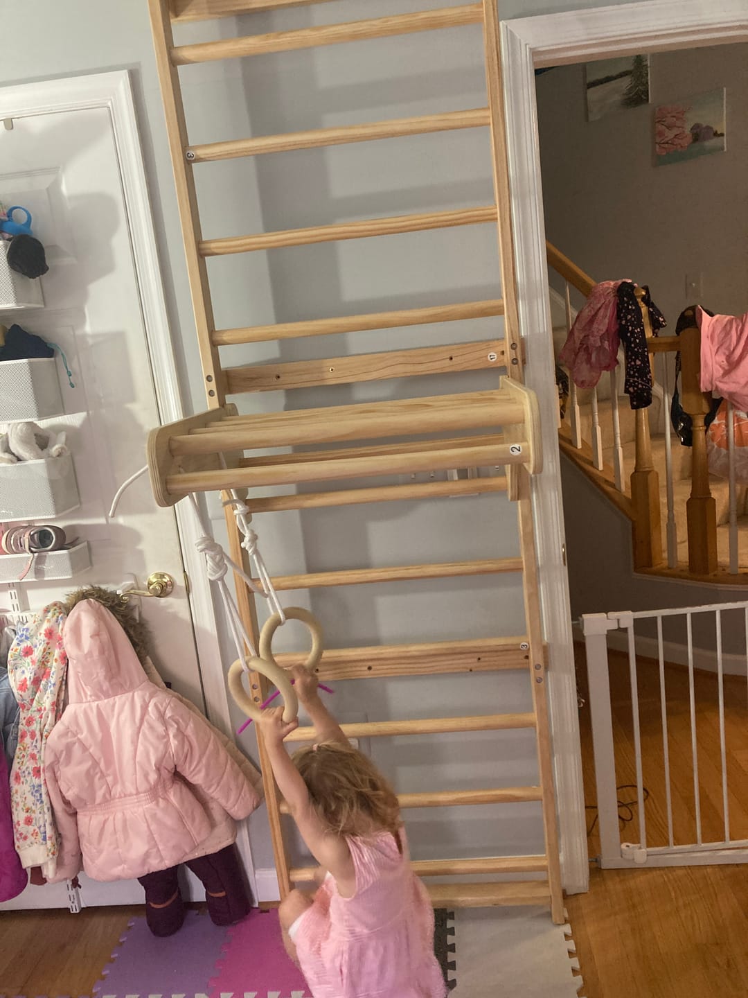 Customer photo review of Betula Swedish Wall Ladder & Indoor Wooden Climber for Kids – Home Gym Playset