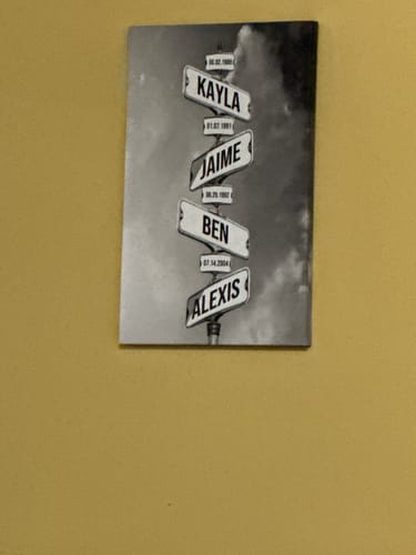 Customer photo review of DATE OF BIRTH OF CHILDREN by Cstm Canvas