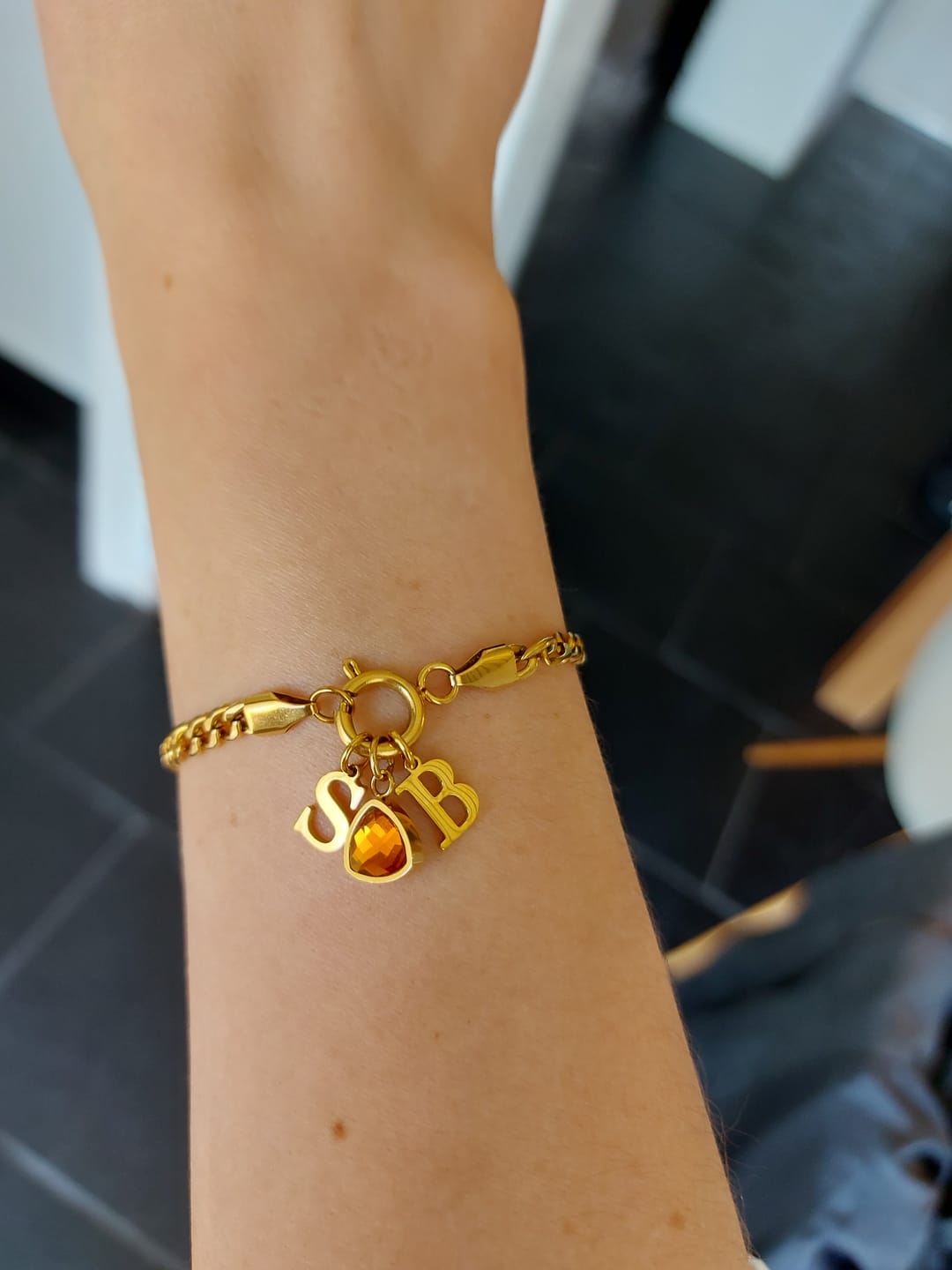 Customer photo review of Letter charm