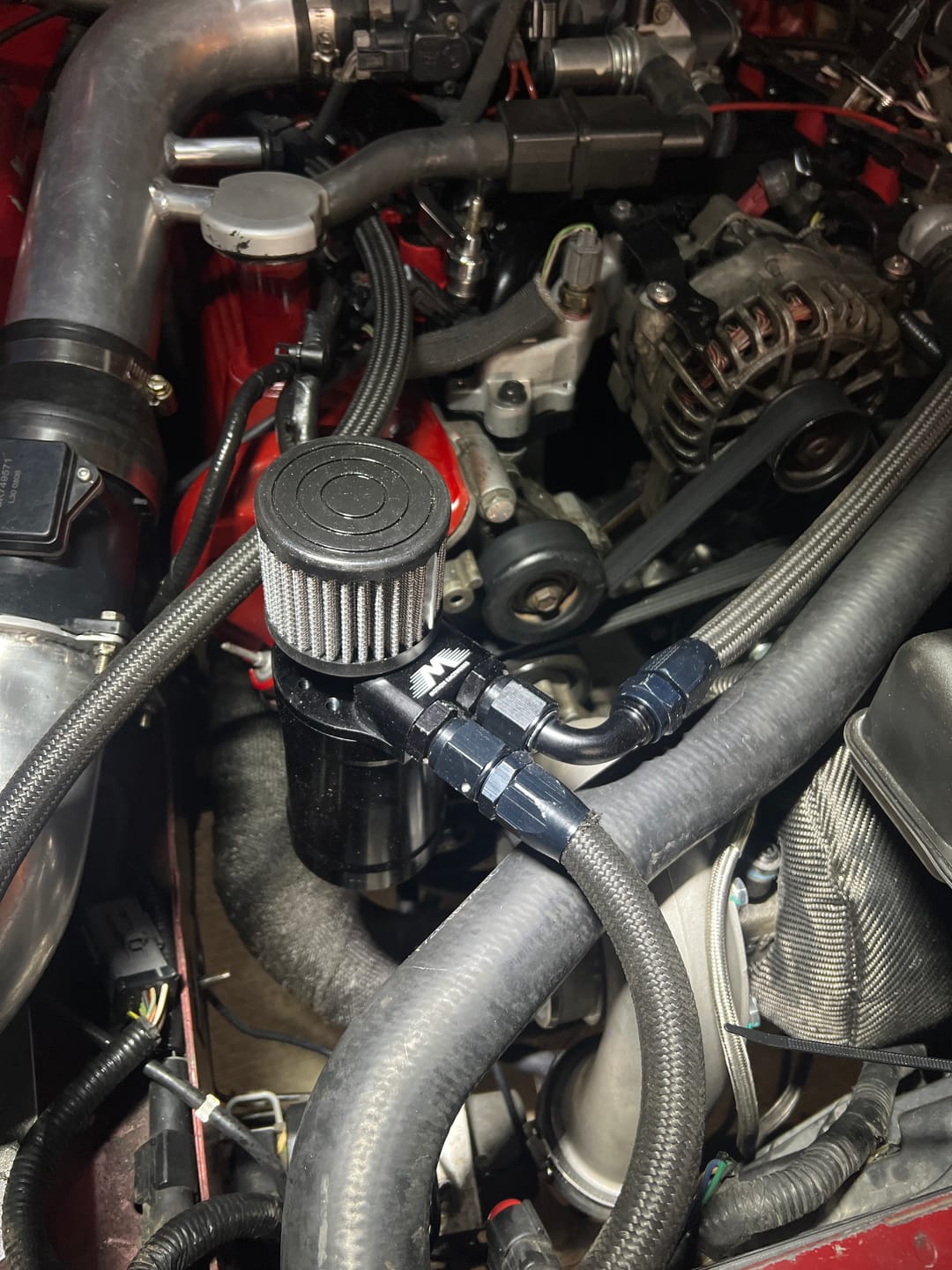 Customer photo review of Motion Raceworks Top Loader Billet Catch Can KIT 32-100K