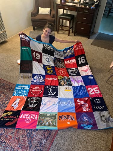 T-shirt quilt featuring wee crew by Edith from CA
