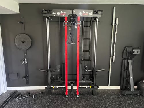 Customer photo review of Major Fitness F35 All-In-One Home Gym Wall-Mount Folding Power Rack