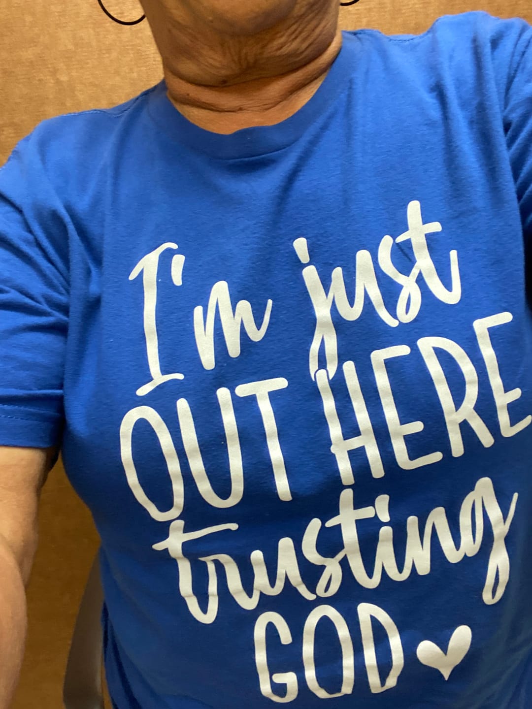 Customer photo review of Out Here Trusting God