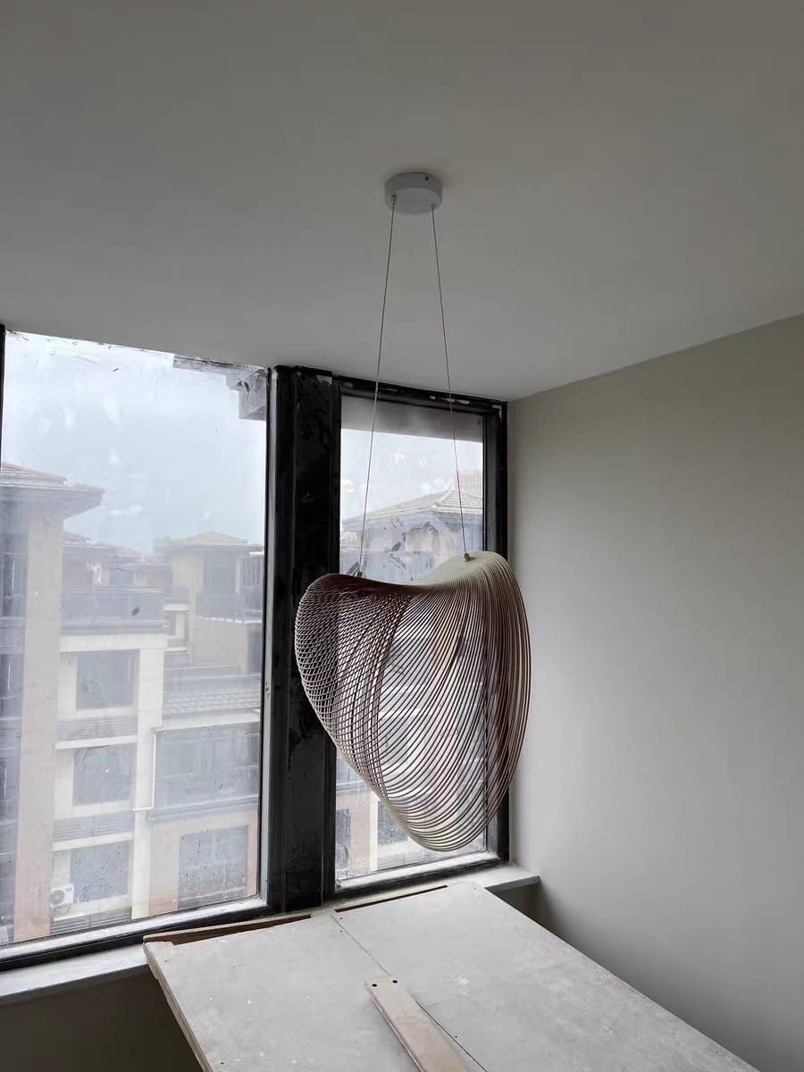 Customer photo review of Home Decor Wood Art LED Chandelier, Dimmable