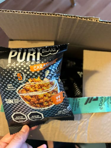 Customer photo review of Pack COLACIÓN 🎒 20 Puripop Popcorn  Blaki Caramelo