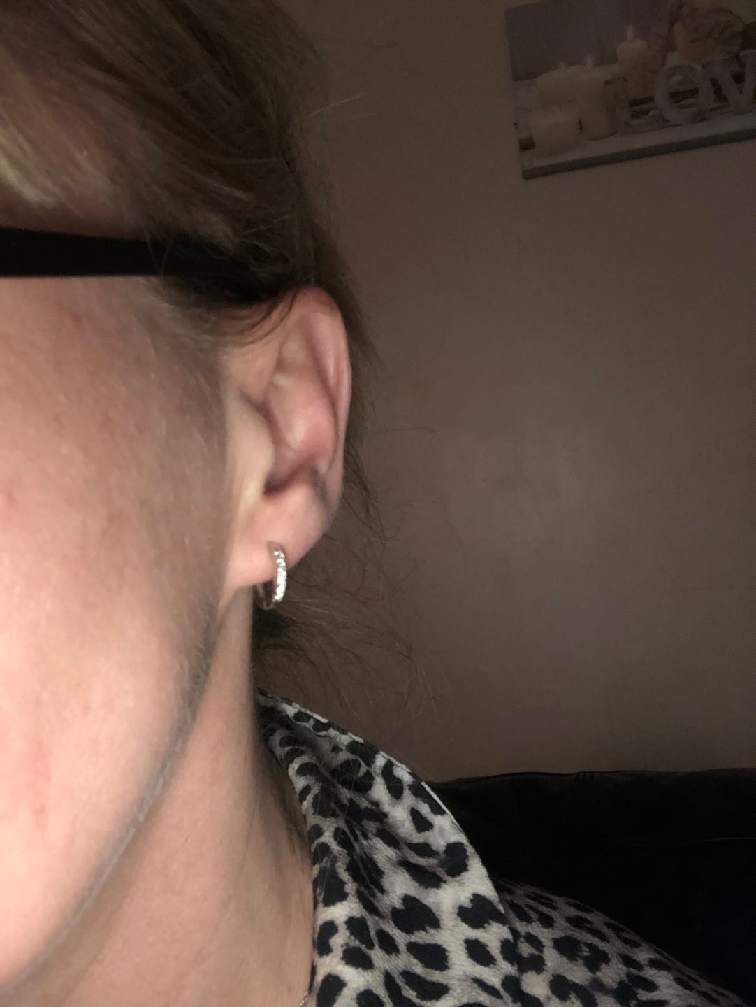 Customer photo review of Moissanite Hoop Earrings