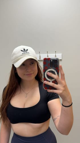 Customer photo review of Black Wavy Hem Crop Top