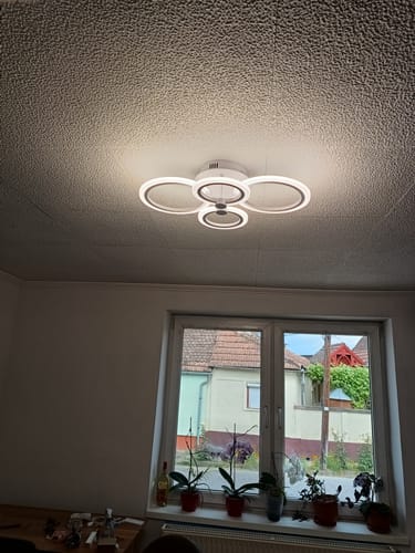 Customer photo review of Lustra LED 2+2 CIRCLE Design Alb Echivalent 400W Telecomanda